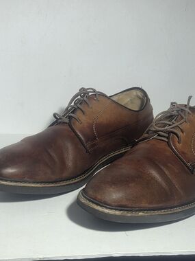 Asher Green Men's 13 M Brown Genuine Leather Derby Dress Shoes 054917 Low Top